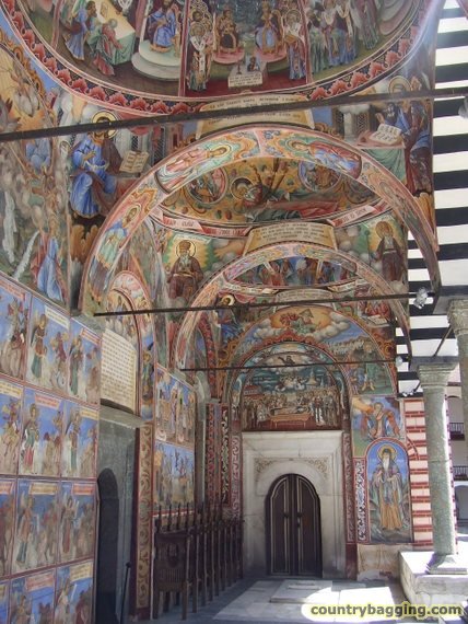 Frescos at Rila Monastery - www.countrybagging.com